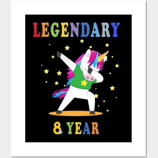 8th birthday unicorn Posters and Art